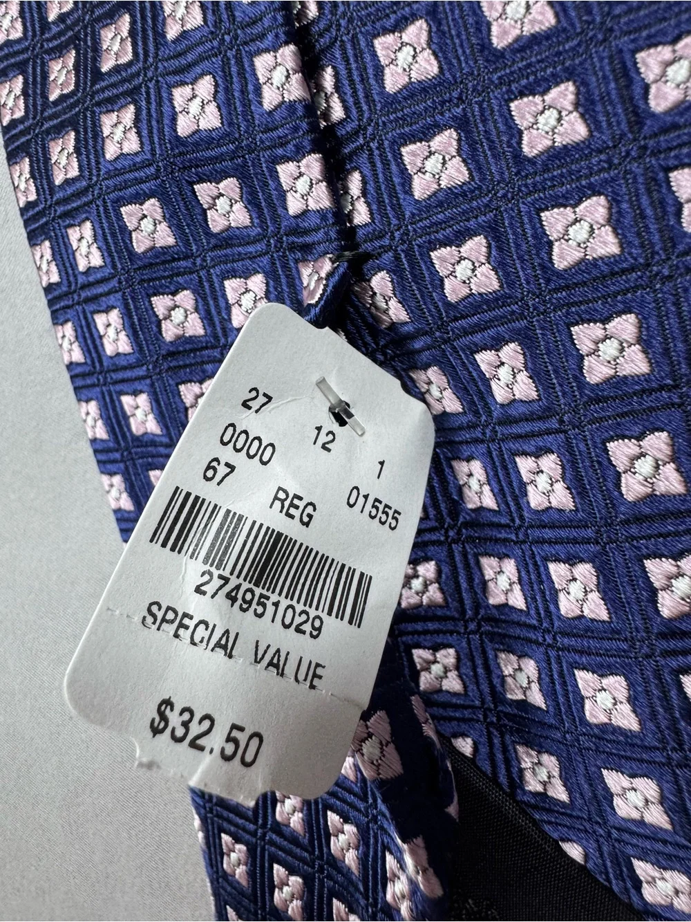 NWT Brooks Brothers 346 Silk Tie Blue Pink Geometric USA